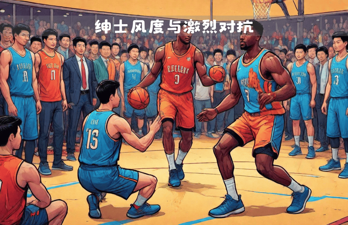 激烈对抗的篮球比赛，每位球员都在全力以赴